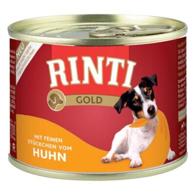 24x185g RINTI Gold csirkedarabkák nedves kutyatáp - Kisállat kiegészítők webáruház - állateledelek