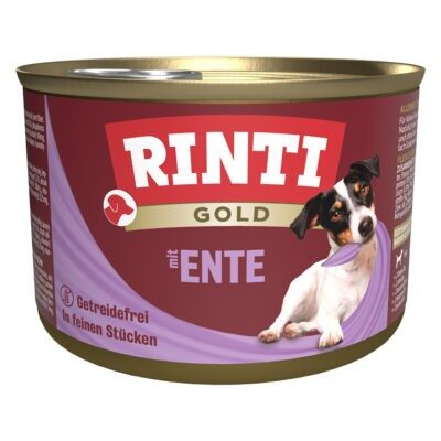 24x185g RINTI Gold kacsadarabkák nedves kutyatáp - Kisállat kiegészítők webáruház - állateledelek