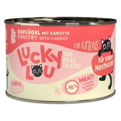 24x200g Lucky Lou Kitten Szárnyas nedves macskatáp - Kisállat kiegészítők webáruház - állateledelek