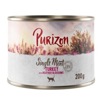 24x200g  Purizon Single Meat Pulyka & hangavirág nedves macskatáp - Kisállat kiegészítők webáruház - állateledelek