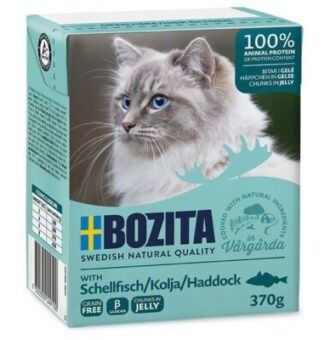 24x370g Bozita falatoknedves macskatáp- Tőkehal aszpikban - Kisállat kiegészítők webáruház - állateledelek
