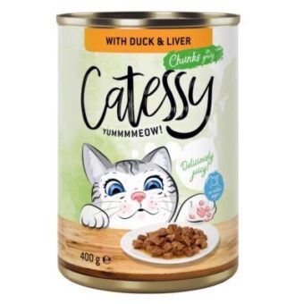 24x400g Catessy falatok szószban Kacsa & máj nedves macskaeledel dupla zooPontért - Kisállat kiegészítők webáruház - állateledelek