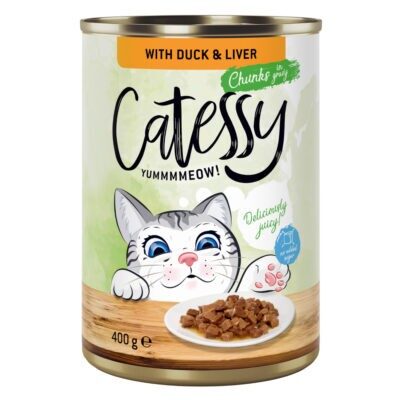 24x400g Catessy falatok nedves macskatáp- Kacsa & máj szószban - Kisállat kiegészítők webáruház - állateledelek