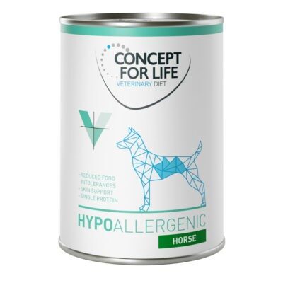 6x400g Concept for Life Veterinary Diet Hypoallergenic ló nedves kutyatáp - Kisállat kiegészítők webáruház - állateledelek
