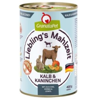 24x400g Granatapet Liebling's Mahlzeit Borjú & nyúl nedves kutyatáp - Kisállat kiegészítők webáruház - állateledelek