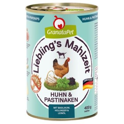 24x400g Granatapet Liebling's Mahlzeit Csirke & pasztinák nedves kutyatáp - Kisállat kiegészítők webáruház - állateledelek