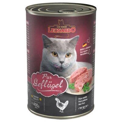 24x400g Leonardo All Meat Szárnyas pur nedves macskatáp - Kisállat kiegészítők webáruház - állateledelek