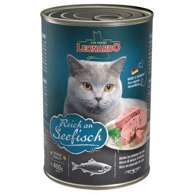 24x400g Leonardo All Meat Tengeri hal nedves macskatáp - Kisállat kiegészítők webáruház - állateledelek