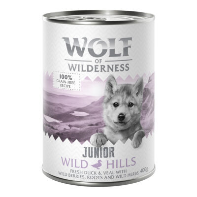 24x400g Little Wolf of Wilderness-Wild Hills Junior kutyatáp - Kacsa & borjú - Kisállat kiegészítők webáruház - állateledelek