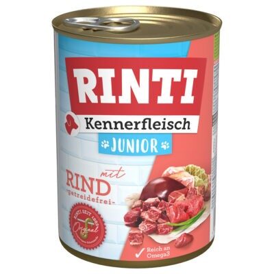RINTI ínyenceknek gazdaságos csomag 12 x 400 g - Junior: marha - Kisállat kiegészítők webáruház - állateledelek