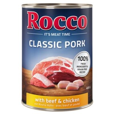 24x400g Rocco Classic Pork Marha & csirke nedves kutyatáp - Kisállat kiegészítők webáruház - állateledelek