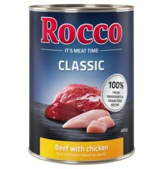 24x400g Rocco Classic nedves kutyatáp- Marha & csirke - Kisállat kiegészítők webáruház - állateledelek