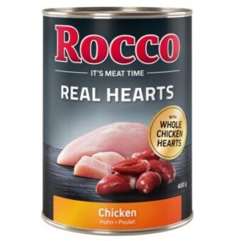 24x400g Rocco Real Hearts csirke nedves kutyatáp - Kisállat kiegészítők webáruház - állateledelek