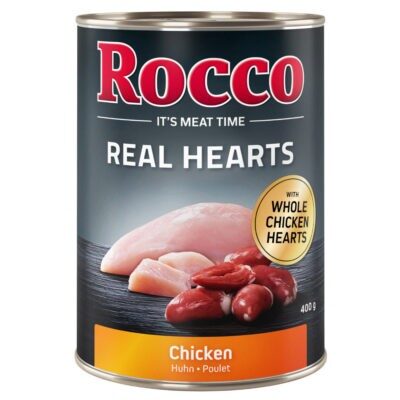 24x400g Rocco Real Hearts csirke nedves kutyatáp - Kisállat kiegészítők webáruház - állateledelek