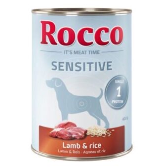 24x400g Rocco Sensitive Bárány & rizs nedves kutyatáp - Kisállat kiegészítők webáruház - állateledelek