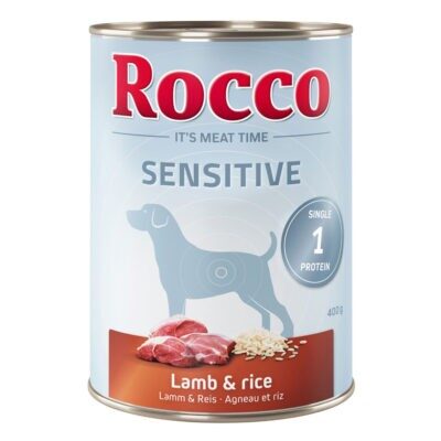 24x400g Rocco Sensitive Bárány & rizs nedves kutyatáp - Kisállat kiegészítők webáruház - állateledelek