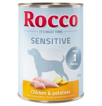 24x400g Rocco Sensitive csirke & burgonya gabonamentes nedves kutyatáp - Kisállat kiegészítők webáruház - állateledelek