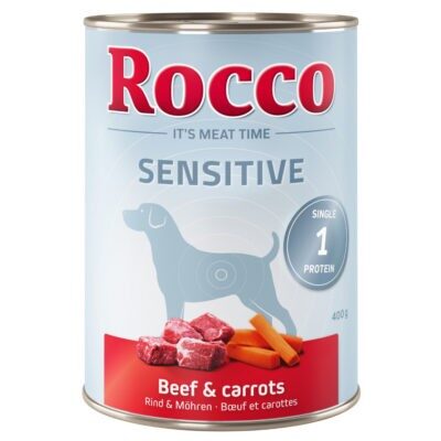 24x400g Rocco Sensitive marha & sárgarépa gabonamentes nedves kutyatáp - Kisállat kiegészítők webáruház - állateledelek