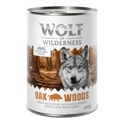 24x400g Wolf of Wilderness Oak Woods kutyatáp gazdaságos csomag Vaddisznó - Kisállat kiegészítők webáruház - állateledelek