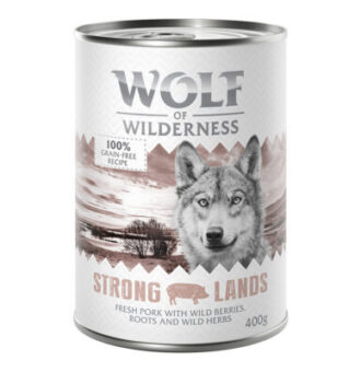 24x400g Wolf of Wilderness nedves kutyatáp-Strong Lands sertés - Kisállat kiegészítők webáruház - állateledelek