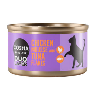 24x70g Cosma Duo Layer csirkepástétom tonhaldarabkákkal nedves macskatáp - Kisállat kiegészítők webáruház - állateledelek