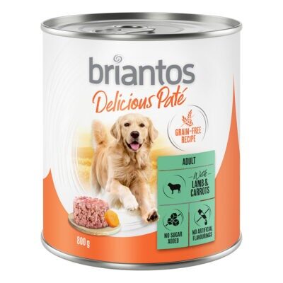 24x800g briantos Delicious Paté Bárány & sárgarépa nedves kutyatáp dupla zooPontért - Kisállat kiegészítők webáruház - állateledelek