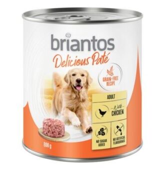 24x800g Briantos Delicious Paté Csirke nedves kutyatáp - Kisállat kiegészítők webáruház - állateledelek