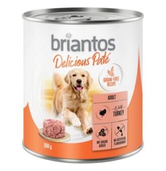 24x800g briantos Delicious Paté Pulyka nedves kutyatáp dupla zooPontért - Kisállat kiegészítők webáruház - állateledelek