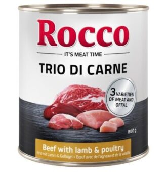24x800g Rocco Classic Trio di Carne nedves kutyatáp- Marha