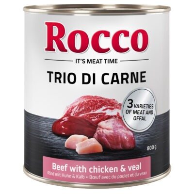 6x800g Rocco Classic Trio di Carne nedves kutyatáp- Marha