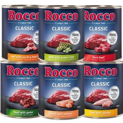 24x800g Rocco Classic nedves kutyatáp- Mix 1: 6 változattal - Kisállat kiegészítők webáruház - állateledelek
