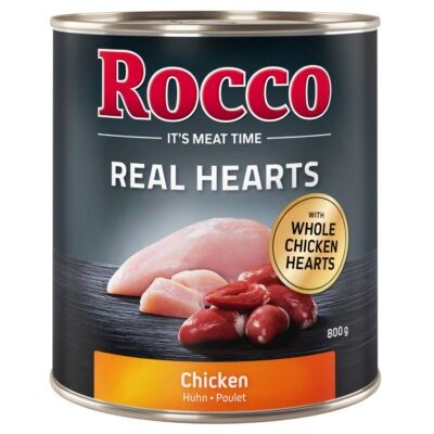 24x800g Rocco Real Hearts csirke nedves kutyatáp - Kisállat kiegészítők webáruház - állateledelek