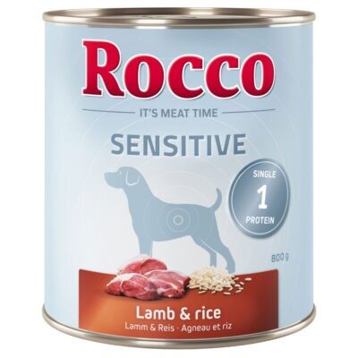 6x800g Rocco Sensitive bárány & rizs nedves kutyatáp - Kisállat kiegészítők webáruház - állateledelek