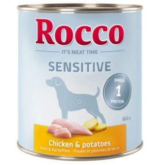 24x800g Rocco Sensitive csirke & burgonya nedves kutyatáp - Kisállat kiegészítők webáruház - állateledelek