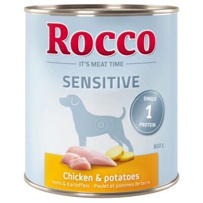 6x800g Rocco Sensitive csirke & burgonya nedves kutyatáp - Kisállat kiegészítők webáruház - állateledelek