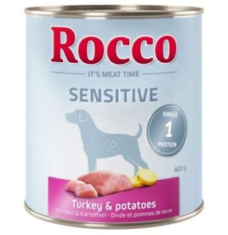 24x800g Rocco Sensitive pulyka & burgonya nedves kutyatáp - Kisállat kiegészítők webáruház - állateledelek