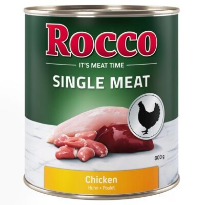 24x800g Rocco Single Meat Csirke nedves kutyatáp - Kisállat kiegészítők webáruház - állateledelek