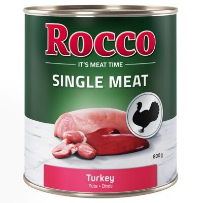 24x800g Rocco Single Meat Pulyka nedves kutyatáp - Kisállat kiegészítők webáruház - állateledelek