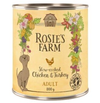 24x800g Rosie's Farm Adult nedves kutyatáp- Csirke & pulyka - Kisállat kiegészítők webáruház - állateledelek