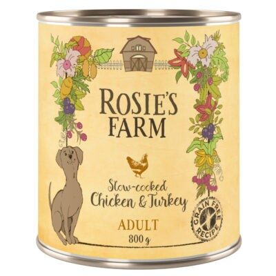 24x800g Rosie's Farm Adult nedves kutyatáp- Csirke & pulyka - Kisállat kiegészítők webáruház - állateledelek