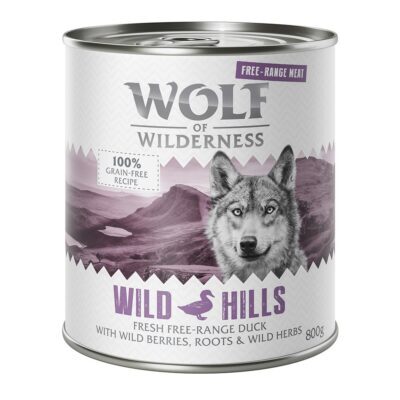 24x800g Wolf of Wilderness Free-Range Meat Wild Hills szabad tartású kacsa nedves kutyatáp - Kisállat kiegészítők webáruház - állateledelek