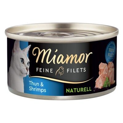 24x80g Miamor Naturelle finom filék tonhal & garnéla nedves macskatáp - Kisállat kiegészítők webáruház - állateledelek