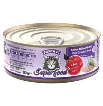 24x80g Porta 21 Superfood Csirke & chia mag nedves macskatáp - Kisállat kiegészítők webáruház - állateledelek