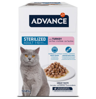 24x85g Advance Feline Sterilized pulyka nedves macskatáp - Kisállat kiegészítők webáruház - állateledelek