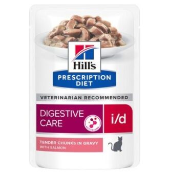 24x85g Hill's Prescription Diet Feline i/d lazac nedves macskatáp - Kisállat kiegészítők webáruház - állateledelek