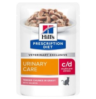 24x85g Hill's Prescription Diet c/d Urinary Stress Urinary Care lazac nedves macskatáp - Kisállat kiegészítők webáruház - állateledelek