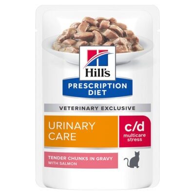 12x85g Hill's Prescription Diet c/d Urinary Stress Urinary Care lazac nedves macskatáp - Kisállat kiegészítők webáruház - állateledelek