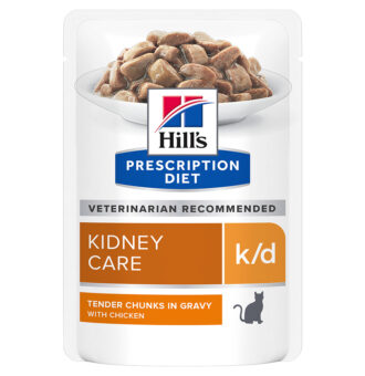 24x85g Hill's Prescription Diet k/d Kidney Care macskatáp - csirke - Kisállat kiegészítők webáruház - állateledelek