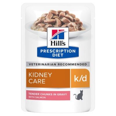 12x85g Hill's Prescription Diet k/d Kidney Care macskatáp-lazac - Kisállat kiegészítők webáruház - állateledelek