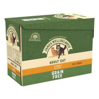 48x85g James Wellbeloved Adult Cat Grain Free pulyka nedves macskatáp - Kisállat kiegészítők webáruház - állateledelek